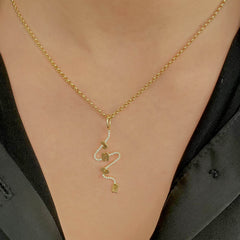 Wiggly Pave Multi Gold Initial Charm