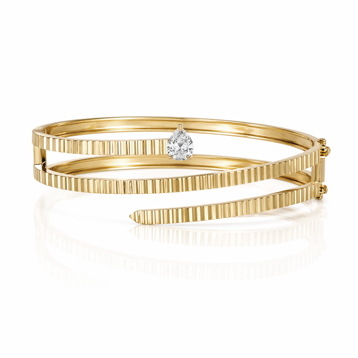 Wrap Fluted Diamond Bangle