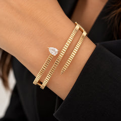 Wrap Fluted Diamond Bangle