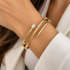Wrap Gold Diamond Bangle