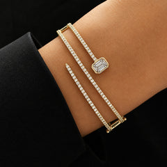 Wrap Pave Lab Diamond Bangle