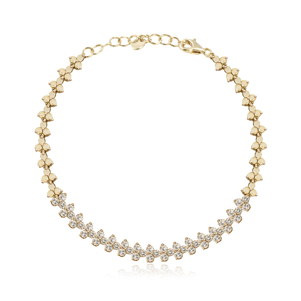 Trio Diamond Half Way Tennis Bracelet