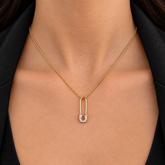 Pave Safety Pin Charm