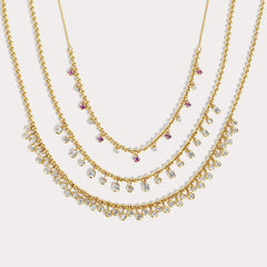 Dangling Bezel Diamond Ball Chain