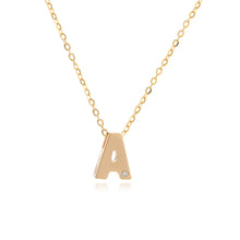 Load image into Gallery viewer, 14K Gold Block Initial Necklace
