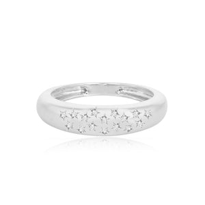 Center Diamonds Dome Wedding Ring