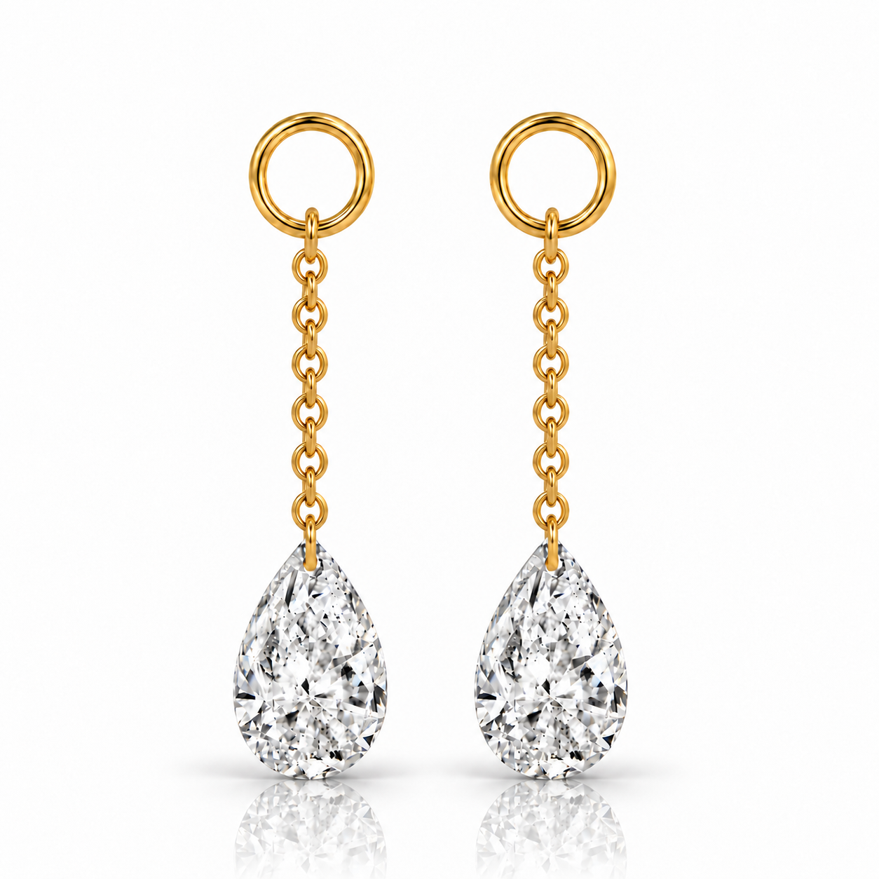 Floating Lab Diamond Chain Earring Charm