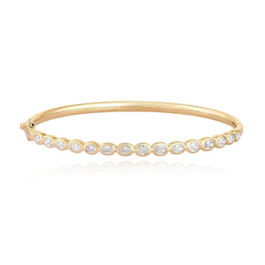 Bezel Oval Diamonds Bangle