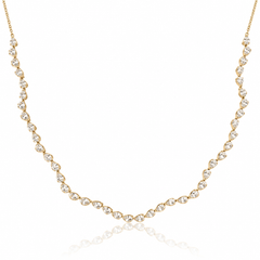 Pear Diamond Wave Tennis Necklace