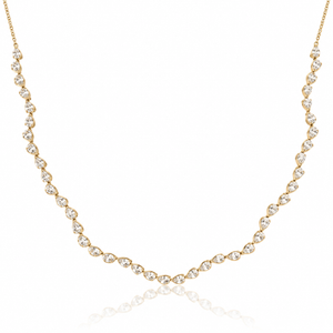 Pear Diamond Wave Tennis Necklace