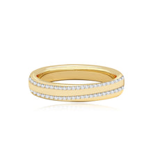 Load image into Gallery viewer, Diagonal Pave Lines Wedding Ring
