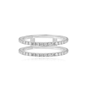 Double Pave Band Wedding Ring