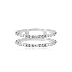 Double Pave Band Wedding Ring