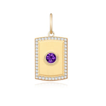 Load image into Gallery viewer, Mini Gemstone Pave Plate Charm
