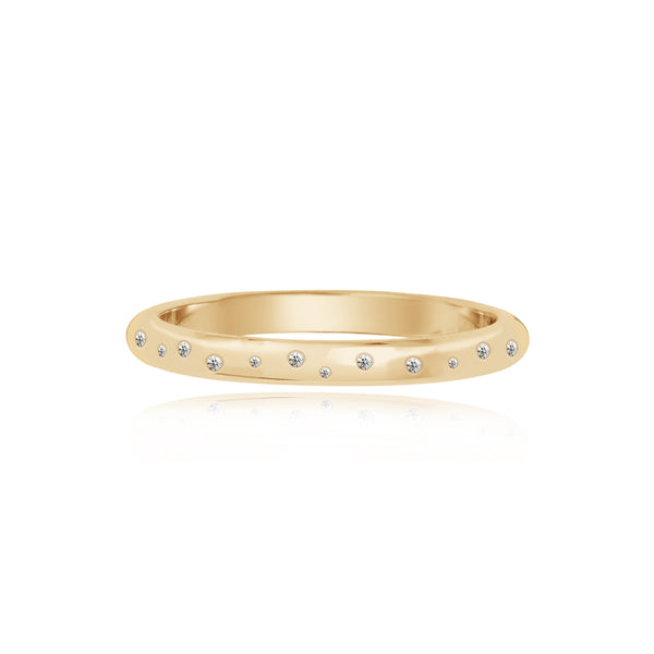 Scattered Diamonds Wedding Band