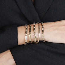 Load image into Gallery viewer, Large Golden Square Five Multi Shape Bracelet
