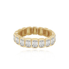 Bridal Half Bezel Half Gold Emerald Ring