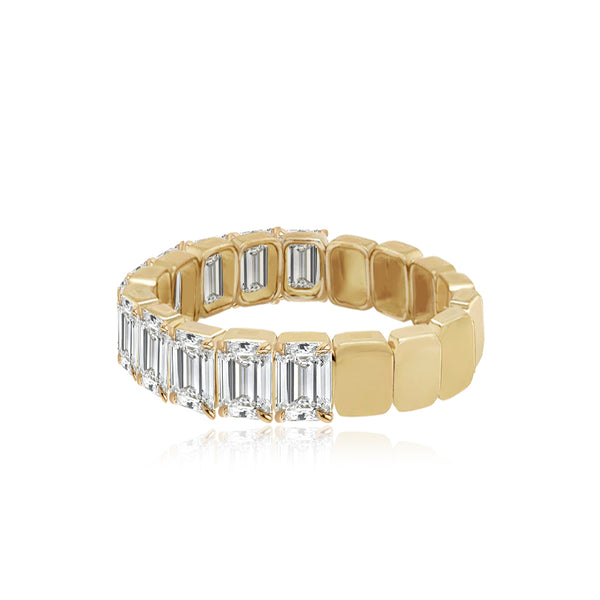 Bridal Half Emerald Cut Half Gold Ring