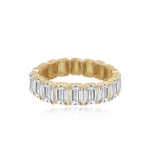 Load image into Gallery viewer, Bridal Half Emerald Cut Half Gold Ring
