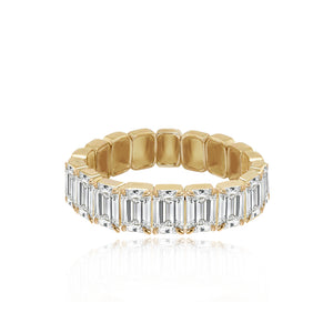 Bridal Half Emerald Cut Half Gold Ring