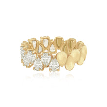 Load image into Gallery viewer, Bridal Half Gold Half Up and Down Pear Ring
