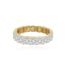 Load image into Gallery viewer, Bridal Half Bezel Half Gold Princess Ring
