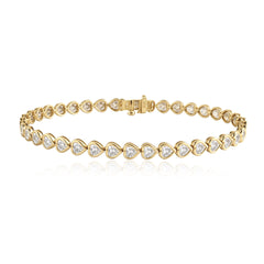 Heart Bezel Diamond Bezel Tennis Bracelet