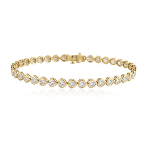 Diamond Bezel Heart Tennis Bracelet