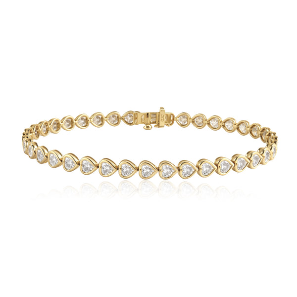 Heart Bezel Diamond Bezel Tennis Bracelet