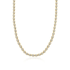 East to West Oval Bezel Lab Diamond Tennis Necklace