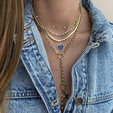 Load image into Gallery viewer, Half Rolo Half Paperclip Lariat with Clasp Chain
