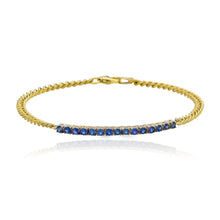 Load image into Gallery viewer, Gemstone Tennis Cuban Chain Bracelet

