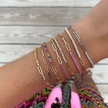 Load image into Gallery viewer, Half and Half Pearl Paperclip Bracelet
