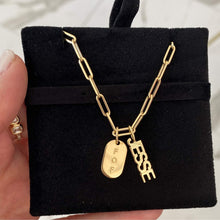 Load image into Gallery viewer, Small Gold Dog Tag Charm
