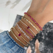 Load image into Gallery viewer, Tennis Bracelet with Solitaire Gemstone
