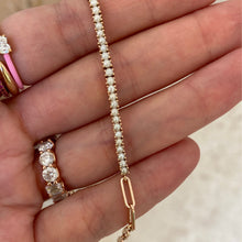 Load image into Gallery viewer, Half and Half Pearl Paperclip Bracelet
