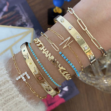Load image into Gallery viewer, Accent Diamond Initial Paperclip Bracelet
