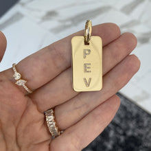 Load image into Gallery viewer, Men’s Diamond Initials Dog Tag Charm
