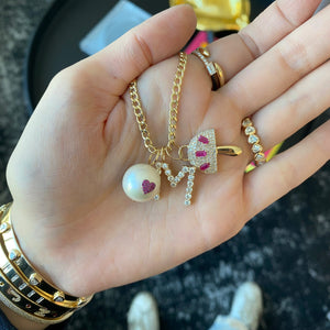 Diamond Ruby Mushroom Charm