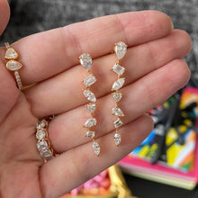 Load image into Gallery viewer, Seven Multi Shape Diamonds Drop Earrings
