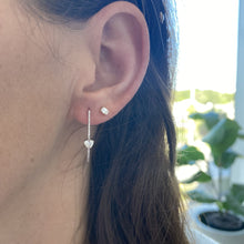 Load image into Gallery viewer, Solitaire Diamond Pave Hoop Earrings
