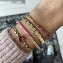 Load image into Gallery viewer, Large Golden Square Pave Personalized Bracelet
