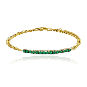 Gemstone Cuban Chain Bracelet
