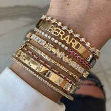 Load image into Gallery viewer, Half &amp; Half Gemstone and Diamond Tennis  Bracelet
