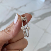 Load image into Gallery viewer, Solitaire Diamond Pave Hoop Earrings
