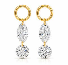 Two Lab Diamonds Floating Earring Charm