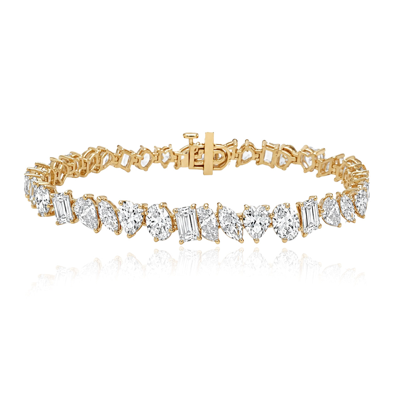 Multi Shape Diamond Tennis Bracelet