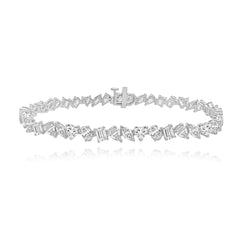 Multi Shape Diamond Tennis Bracelet
