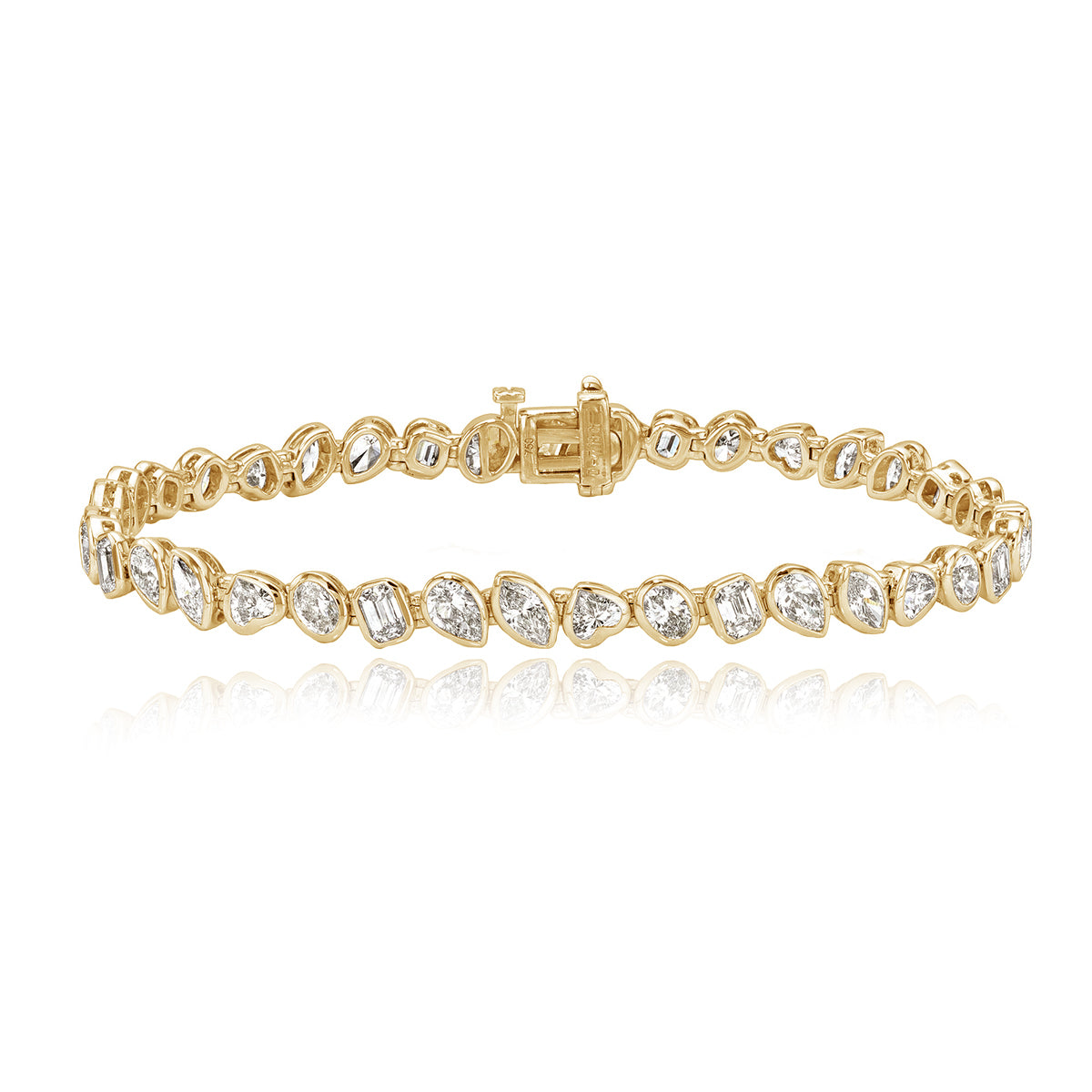 Multi Shape Bezel Diamond Tennis Bracelet