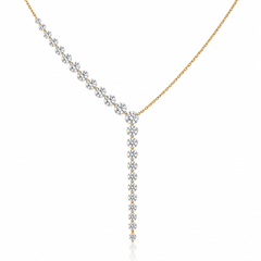 Graduated Floating Lab Diamond Lariat Necklace